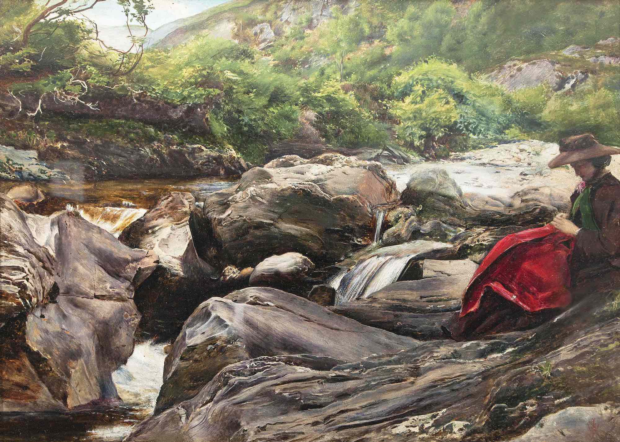 ジョン・エヴァレット・ミレイ<br />
《滝》1853年<br />
デラウェア美術館蔵　<br />
©Delaware Art Museum