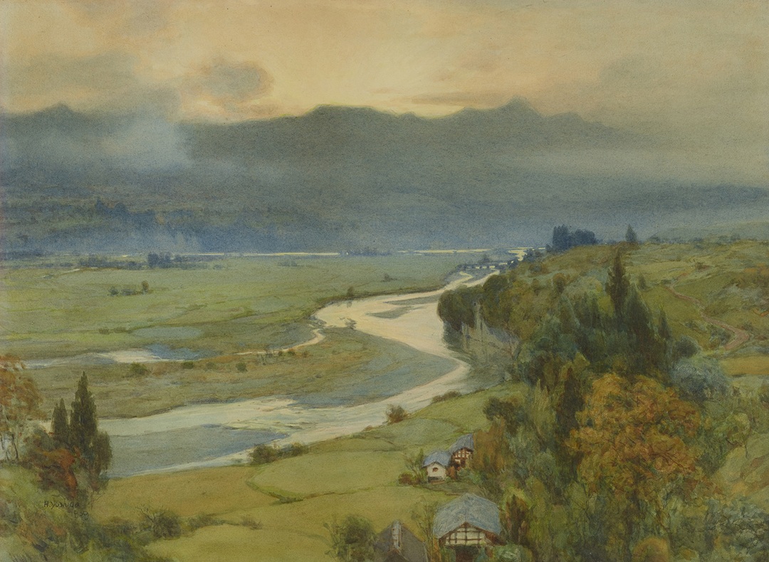 吉田博《風景》1909年 水彩　※前期展示 