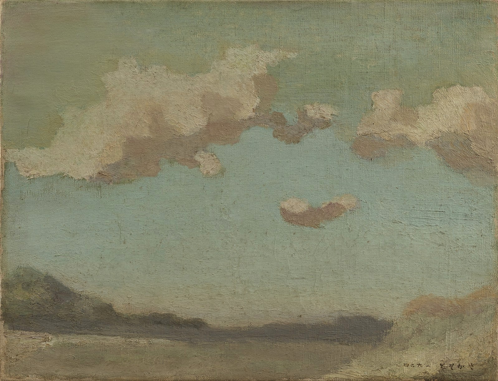  坂本繁二郎《放水路の雲》1924年