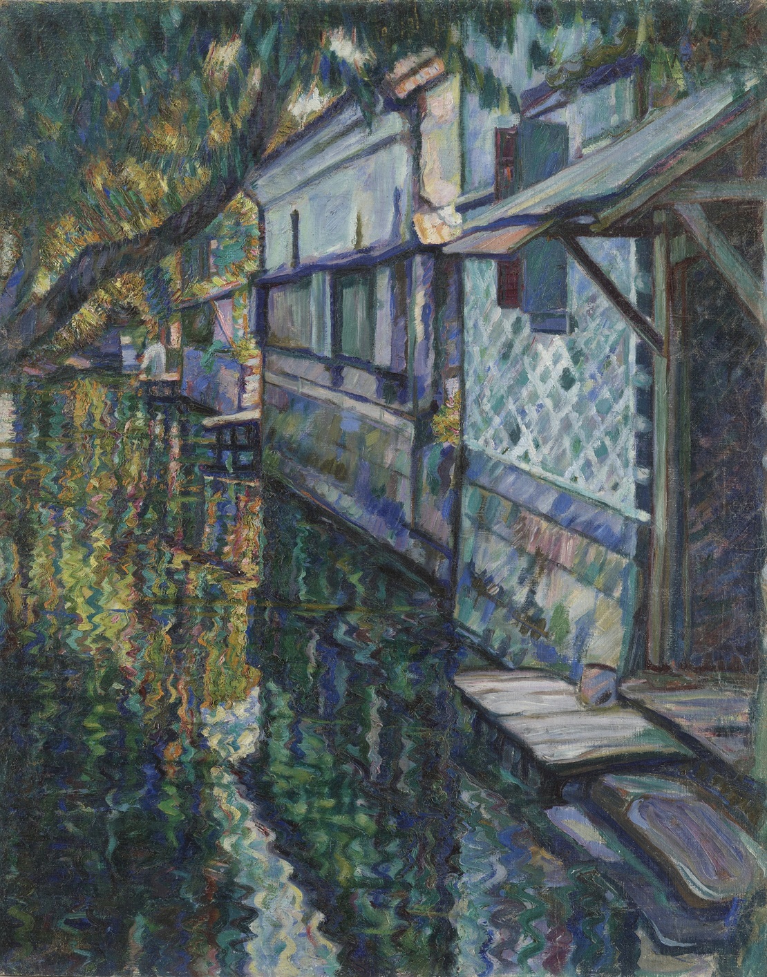 松田諦晶《柳河町裏》1914年 